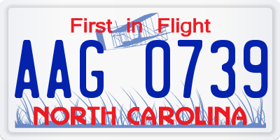 NC license plate AAG0739