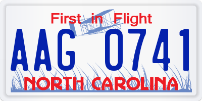 NC license plate AAG0741
