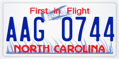 NC license plate AAG0744
