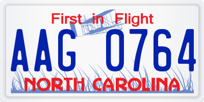 NC license plate AAG0764