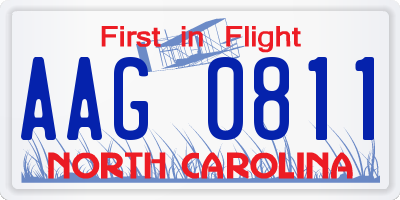 NC license plate AAG0811