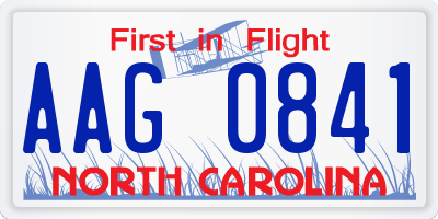 NC license plate AAG0841