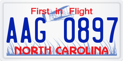 NC license plate AAG0897