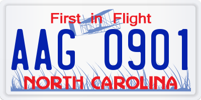NC license plate AAG0901