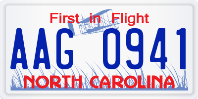 NC license plate AAG0941