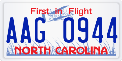NC license plate AAG0944