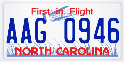 NC license plate AAG0946
