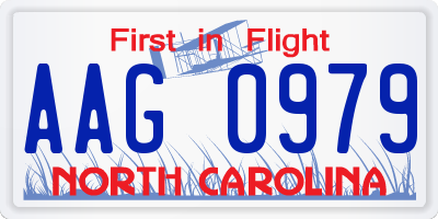 NC license plate AAG0979