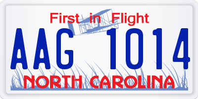 NC license plate AAG1014