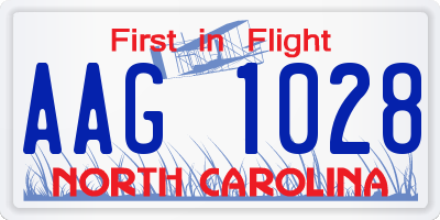 NC license plate AAG1028