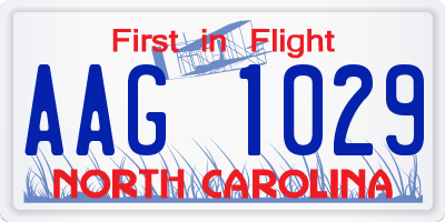 NC license plate AAG1029