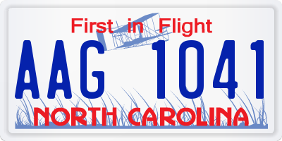 NC license plate AAG1041