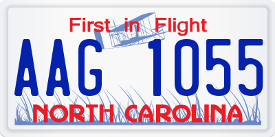 NC license plate AAG1055