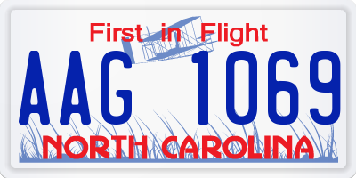NC license plate AAG1069