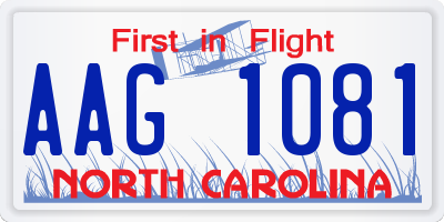NC license plate AAG1081