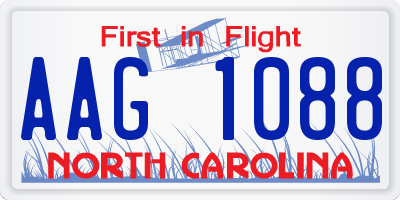 NC license plate AAG1088