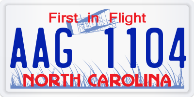 NC license plate AAG1104