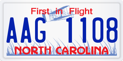 NC license plate AAG1108
