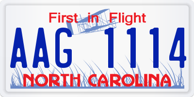 NC license plate AAG1114
