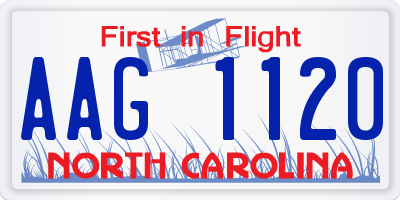 NC license plate AAG1120