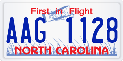 NC license plate AAG1128