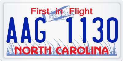 NC license plate AAG1130