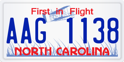NC license plate AAG1138
