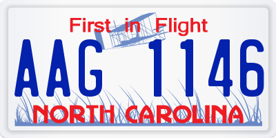 NC license plate AAG1146