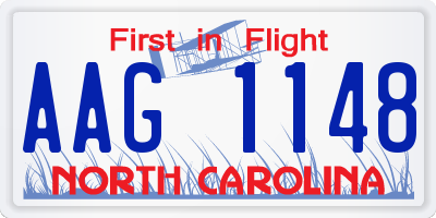 NC license plate AAG1148