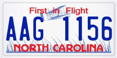 NC license plate AAG1156