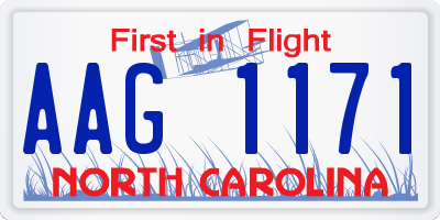 NC license plate AAG1171