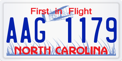 NC license plate AAG1179