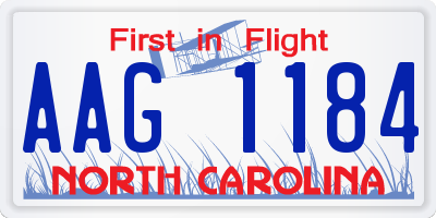 NC license plate AAG1184