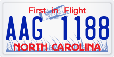 NC license plate AAG1188