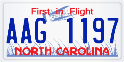 NC license plate AAG1197