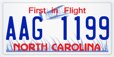 NC license plate AAG1199