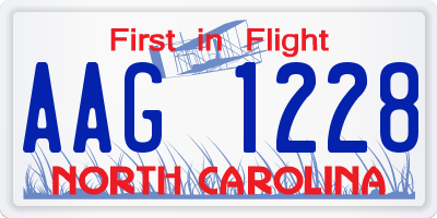 NC license plate AAG1228