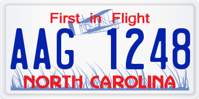 NC license plate AAG1248