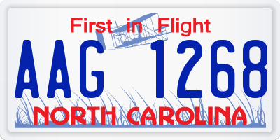 NC license plate AAG1268