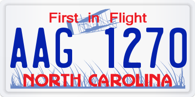 NC license plate AAG1270
