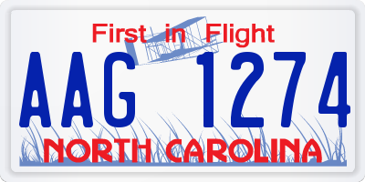 NC license plate AAG1274