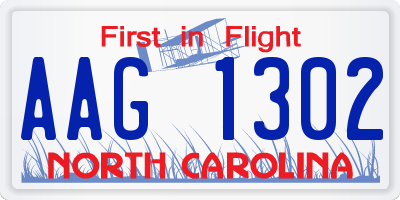 NC license plate AAG1302