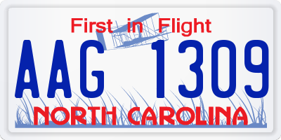 NC license plate AAG1309