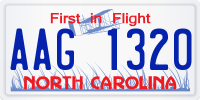 NC license plate AAG1320