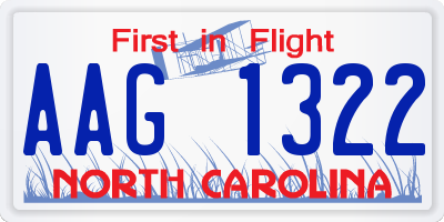 NC license plate AAG1322