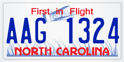 NC license plate AAG1324