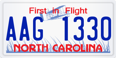 NC license plate AAG1330