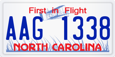 NC license plate AAG1338