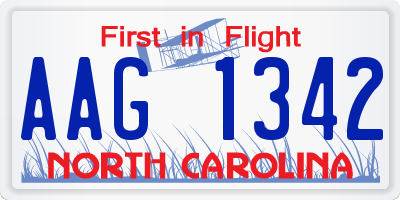 NC license plate AAG1342