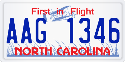 NC license plate AAG1346
